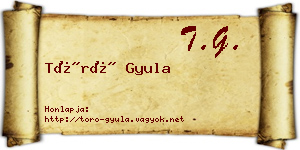 Törő Gyula névjegykártya