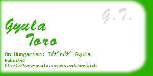 gyula toro business card